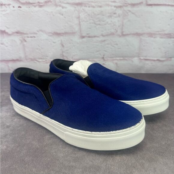 Authentic Celine Pony Hair Blue Slip-On Sneakers 39 - Picture 2 of 11